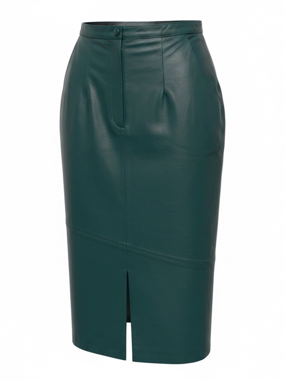 VTG Margo’s Teal Green Genuine Leather Pencil Skirt – Size 5/6